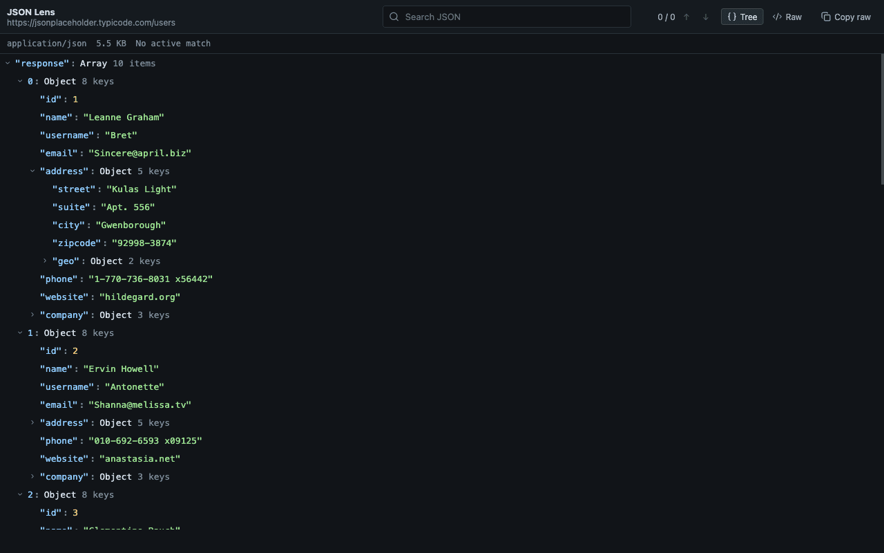 JSON Lens screenshot 2